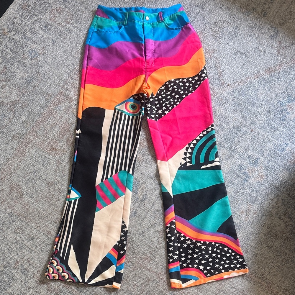 Colorful Geometric Patterned Pants